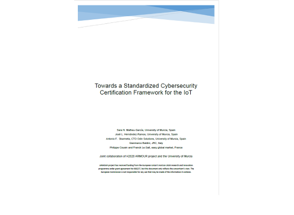 White paper – Towards a Standardized Cybersecurity Certification Framework for the IoT