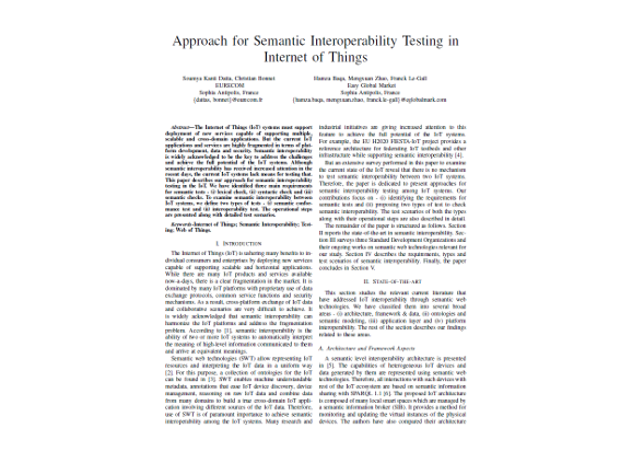 Approach for Semantic Interoperability Testing in Internet of Things