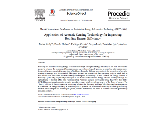 Application of Acoustic Sensing Technology for improving Building Energy Efficiency