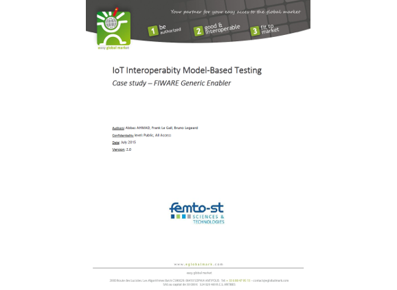 White paper – IoT Interoperability Model-Based Testing Case study – FIWARE Generic Enabler