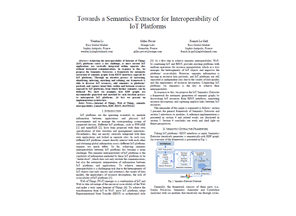 Towards a Semantic Extractor for Interoperability of IoT platforms